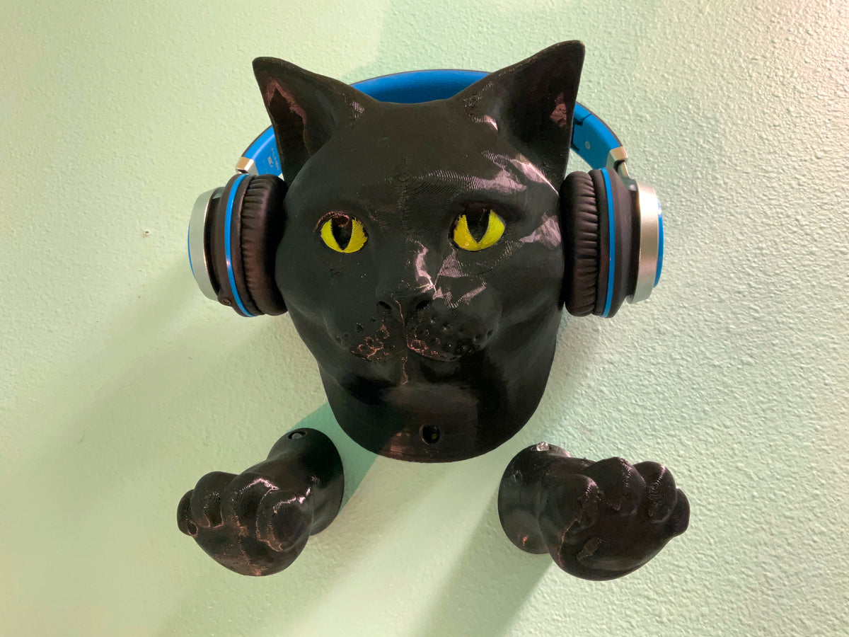 Black Cat Wall Hanger! Cat Headphone Stand like House/Tabby/Calico