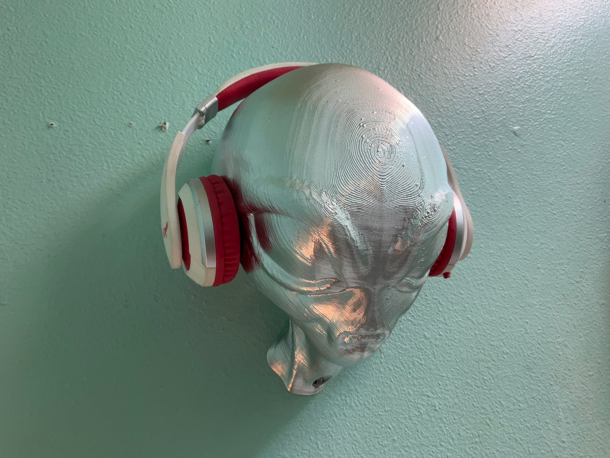 Wall-Mounted Alien Head Stand! Headset Rack, Grey Area 51 Extraterrestrial  Hanger. Game/Hip Hop/Beat Recording/Producer, PC Gaming