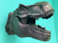 Colorshift T-Rex Skull Sculpture - Orange to Violet Dino Art Decor, Chameleon Paint