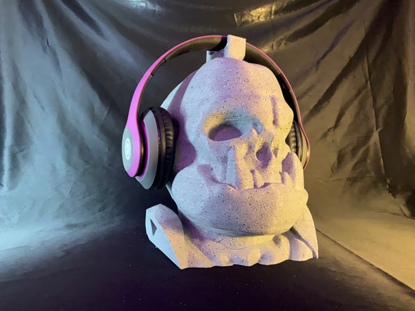 Stone Ork Skull Headphone Stand!